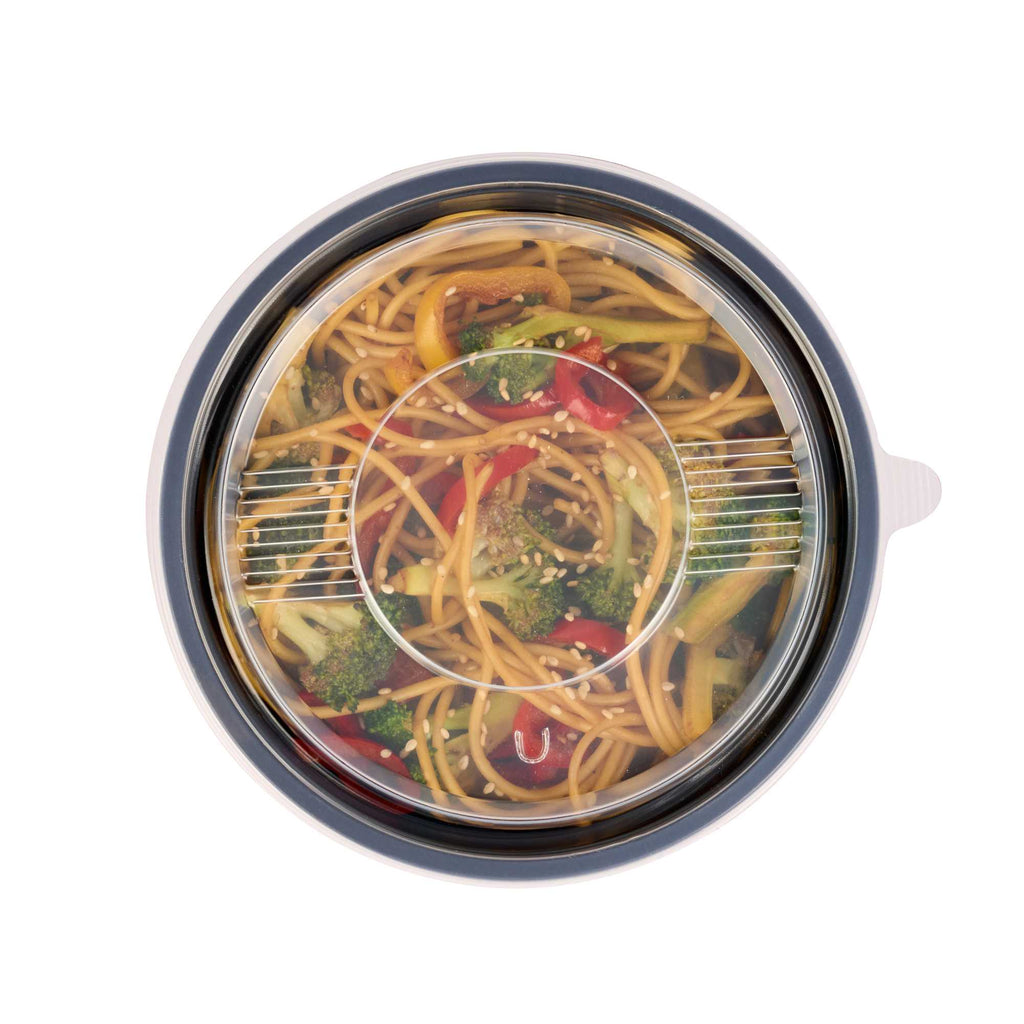 Bento Tek Round Clear Plastic Lid - Fits 23 oz To Go Box - 6" x 6" - 50 count box