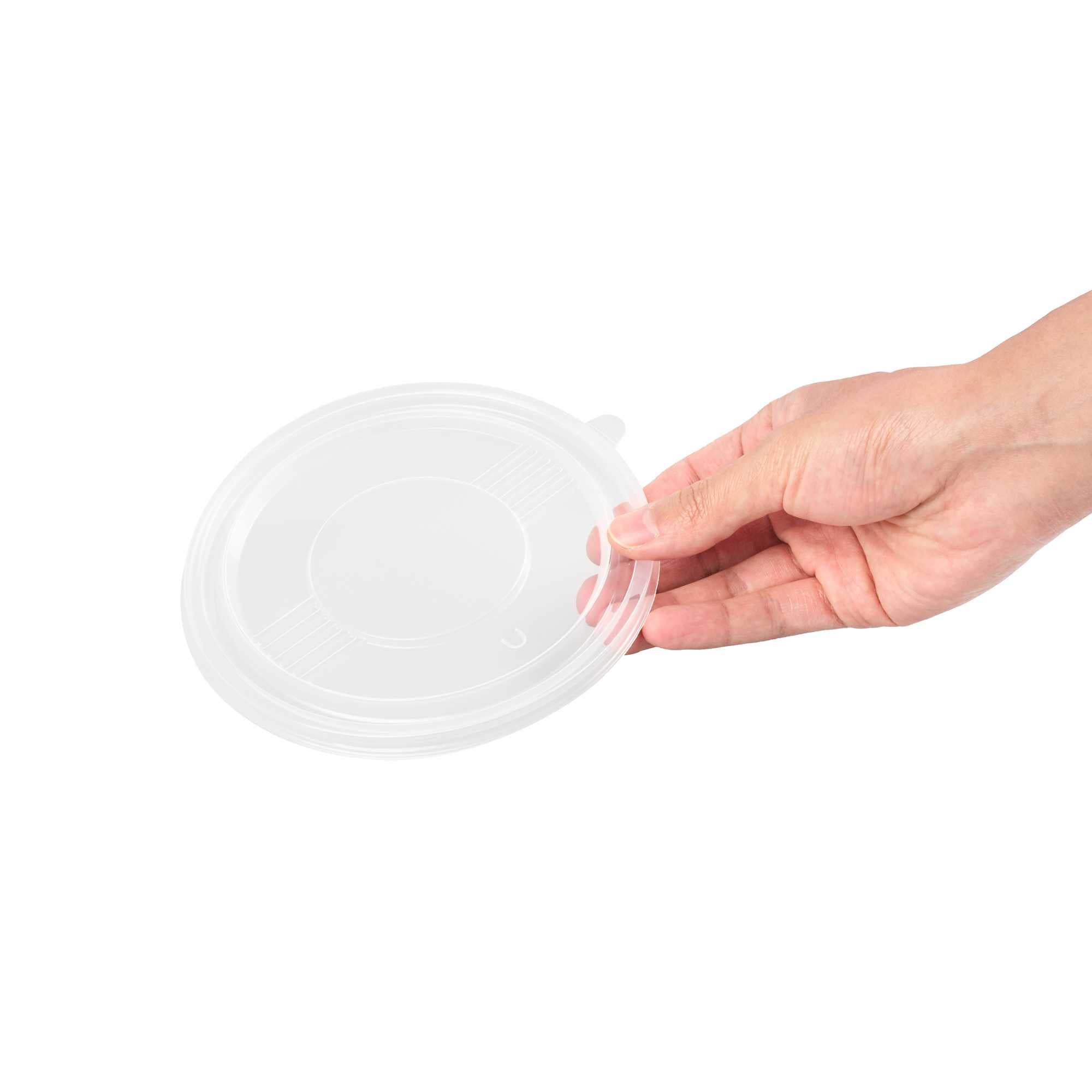 Bento Tek Round Clear Plastic Lid - Fits 23 oz To Go Box - 6" x 6" - 200 count box