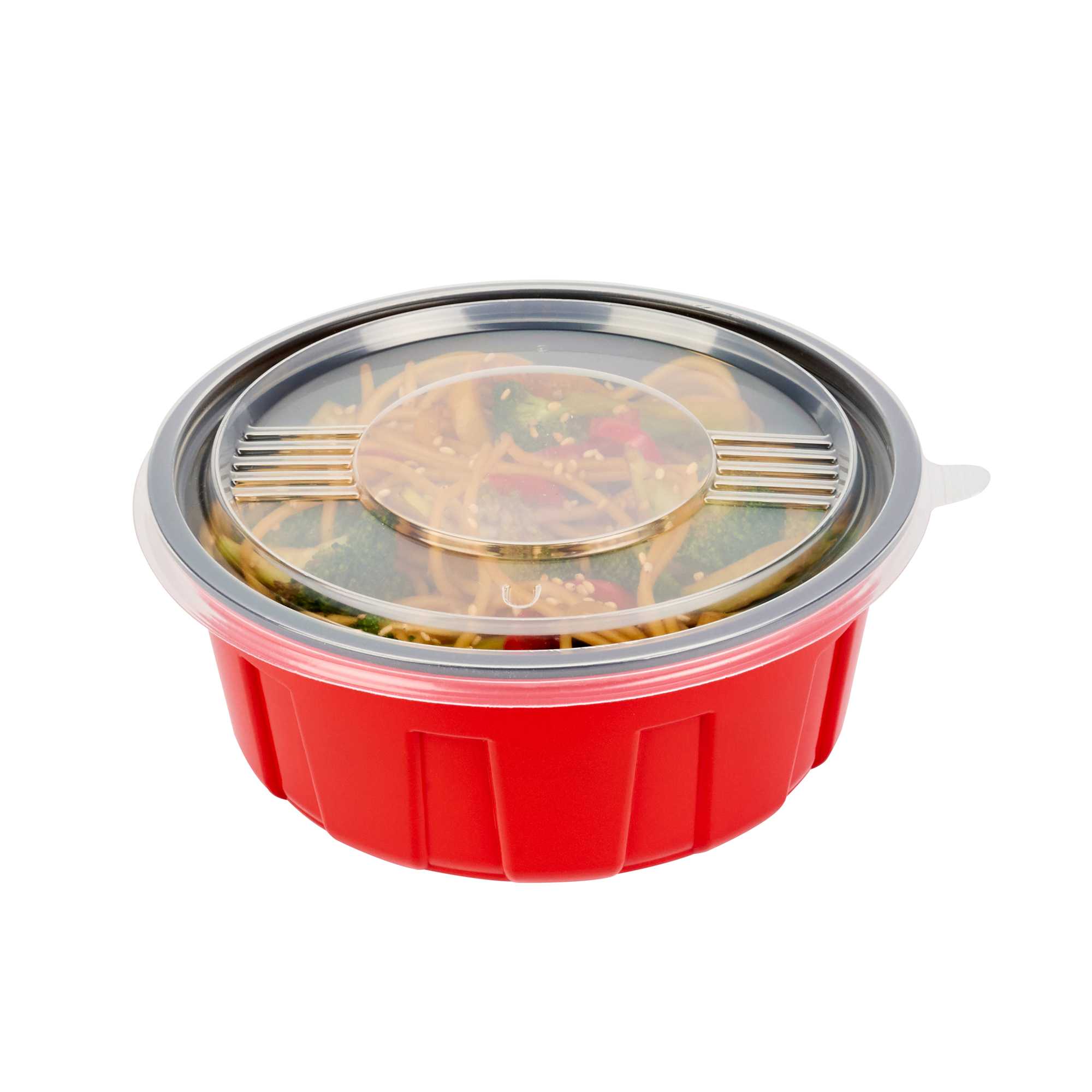 Bento Tek Round Clear Plastic Lid - Fits 23 oz To Go Box - 6" x 6" - 200 count box