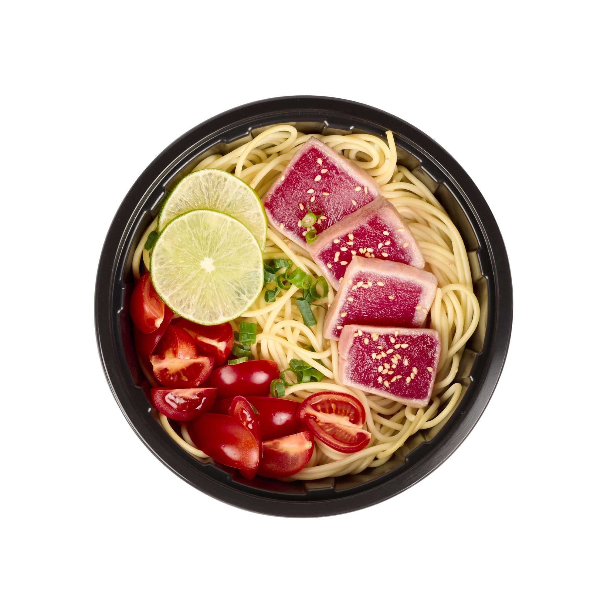 Bento Tek 42 oz Round Red Plastic To Go Box - Microwave-Safe - 7" x 7" x 3 1/4" - 50 count box