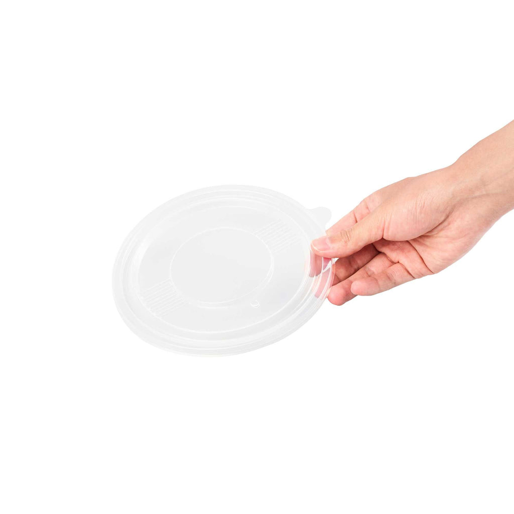 Bento Tek Round Clear Plastic Lid - Fits 42 and 58 oz To Go Box - 7 1/4" x 7 1/4" - 50 count box