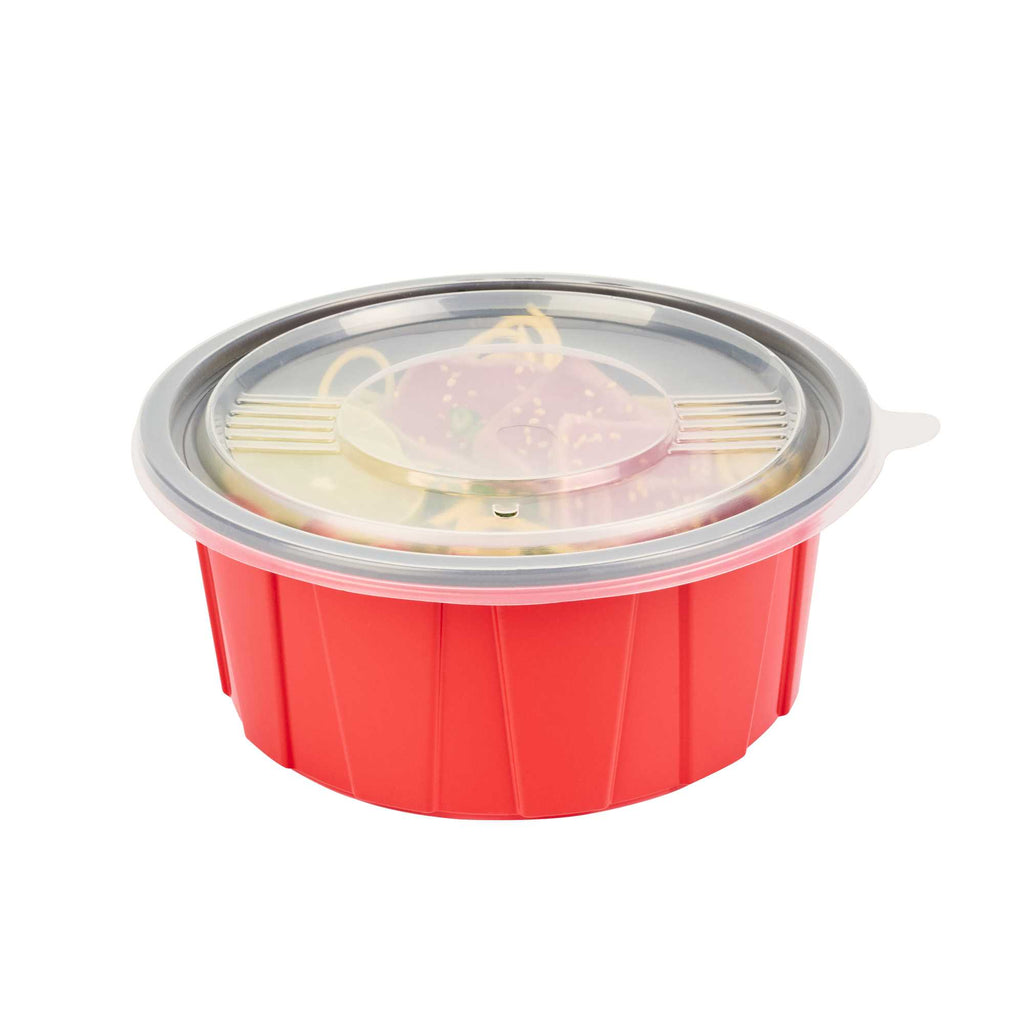 Bento Tek Round Clear Plastic Lid - Fits 42 and 58 oz To Go Box - 7 1/4" x 7 1/4" - 50 count box