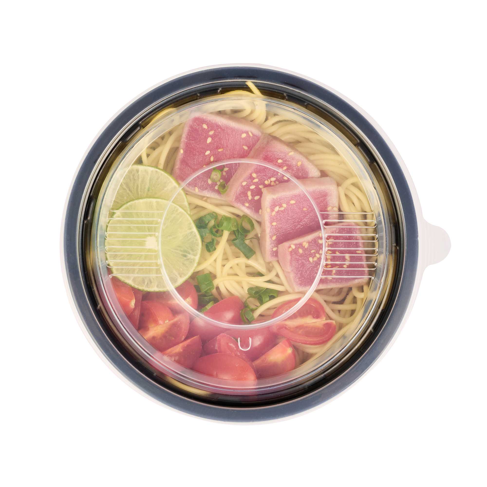 Bento Tek Round Clear Plastic Lid - Fits 42 and 58 oz To Go Box - 7 1/4" x 7 1/4" - 200 count box