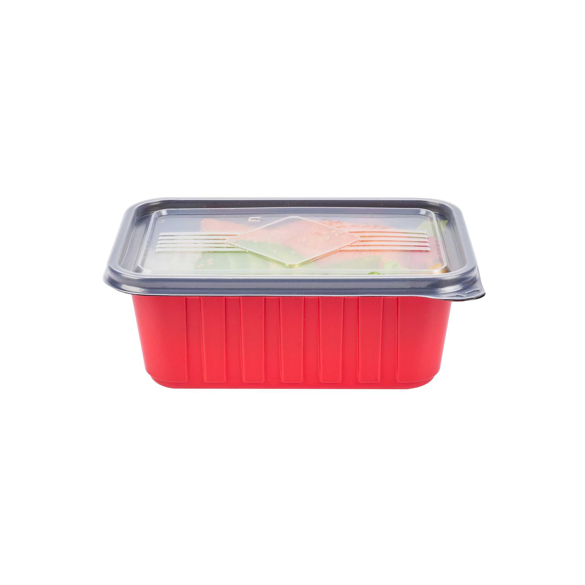 Bento Tek Rectangle Clear Plastic Lid - Fits 16, 22, 30 oz To Go Box - 7 1/4" x 4 3/4" - 50 count box