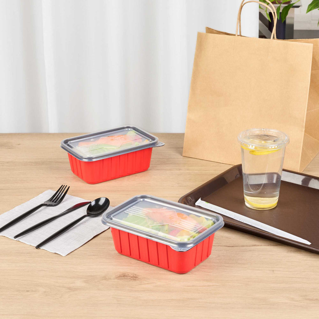 Bento Tek Rectangle Clear Plastic Lid - Fits 16, 22, 30 oz To Go Box - 7 1/4" x 4 3/4" - 200 count box