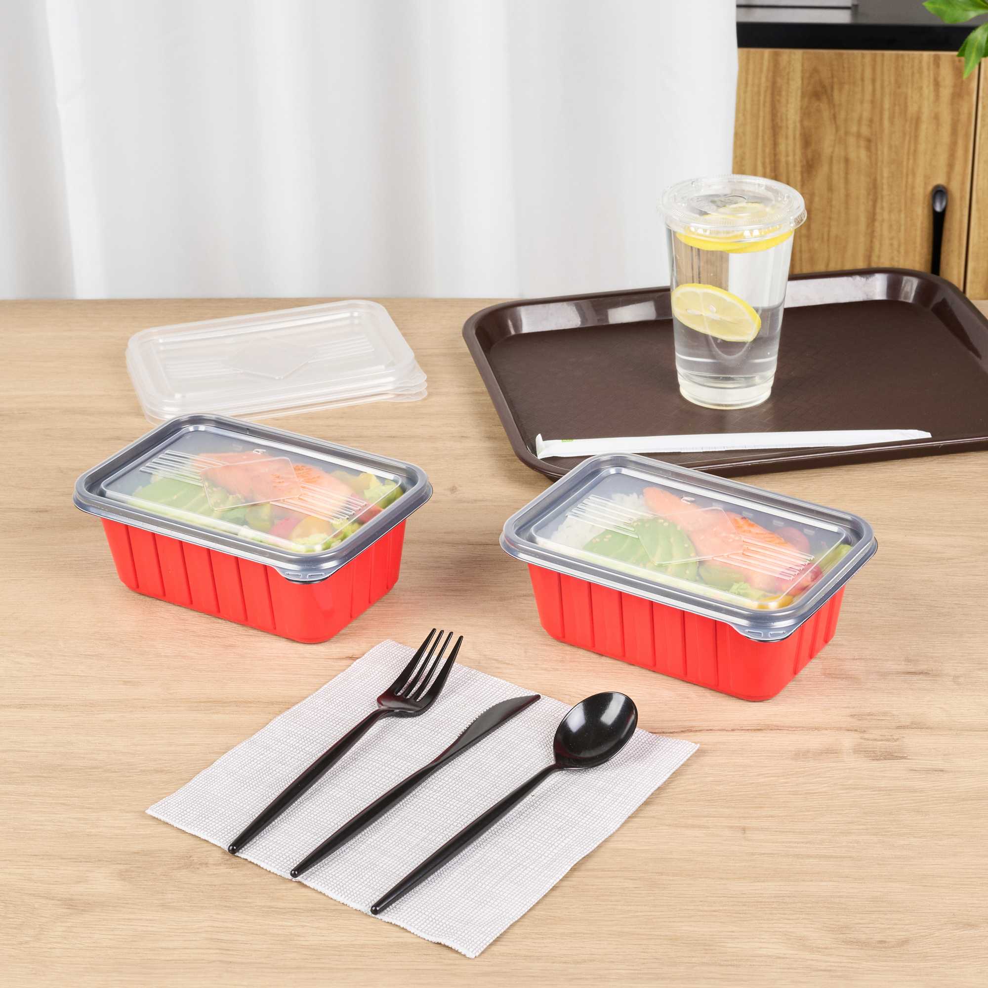 Bento Tek Rectangle Clear Plastic Lid - Fits 16, 22, 30 oz To Go Box - 7 1/4" x 4 3/4" - 200 count box