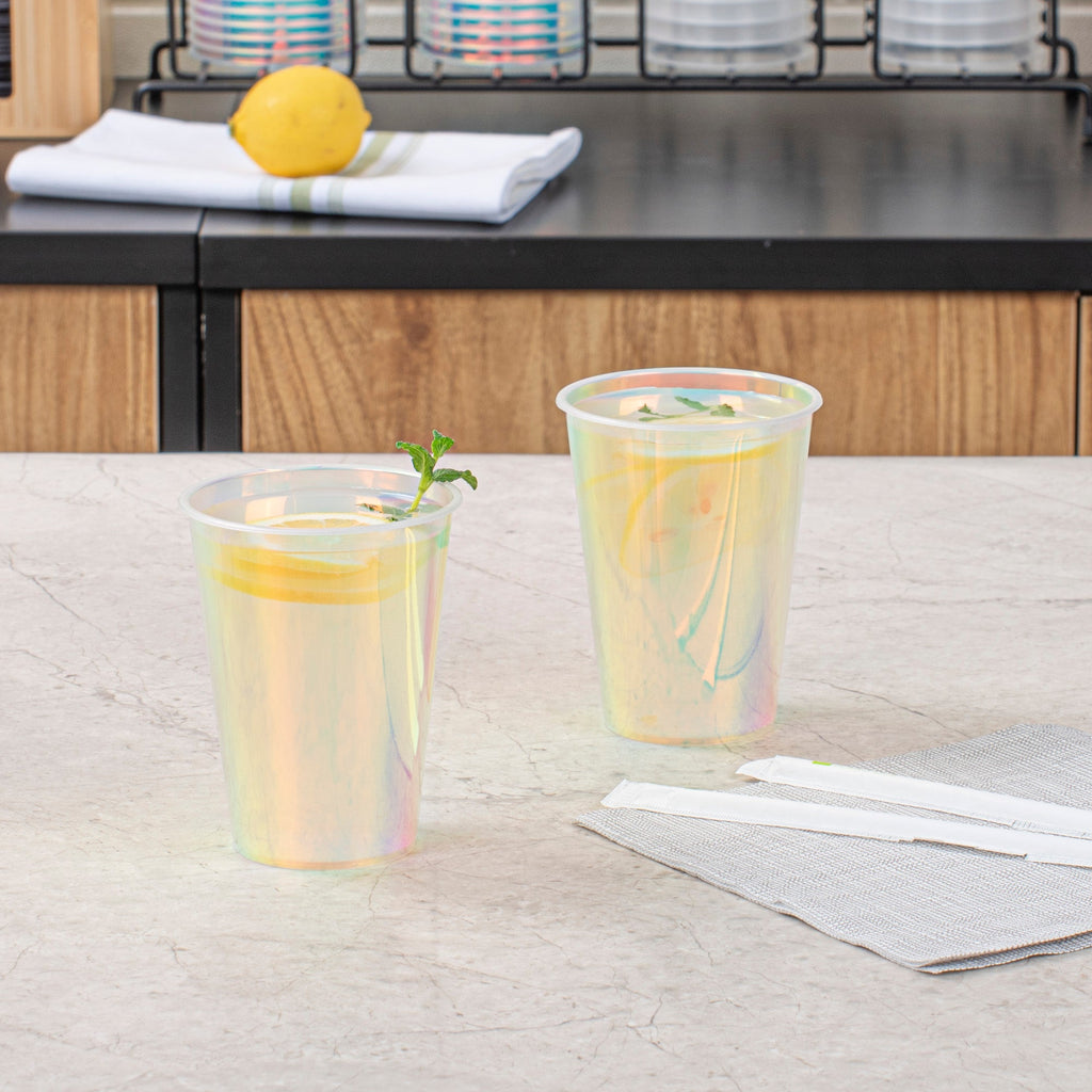 Bev Tek 12 oz Iridescent Plastic Hot / Cold Drinking Cup - 25 count box