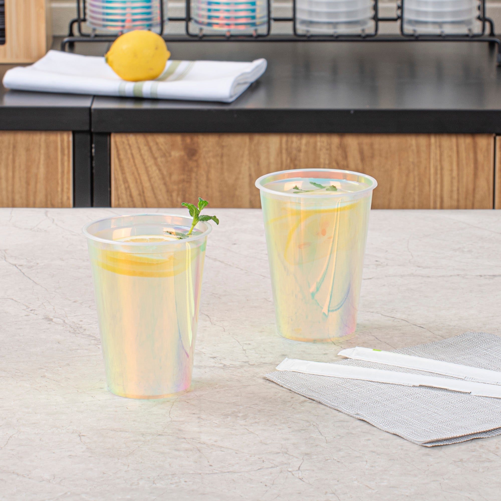 Bev Tek 12 oz Iridescent Plastic Hot / Cold Drinking Cup - 25 count box
