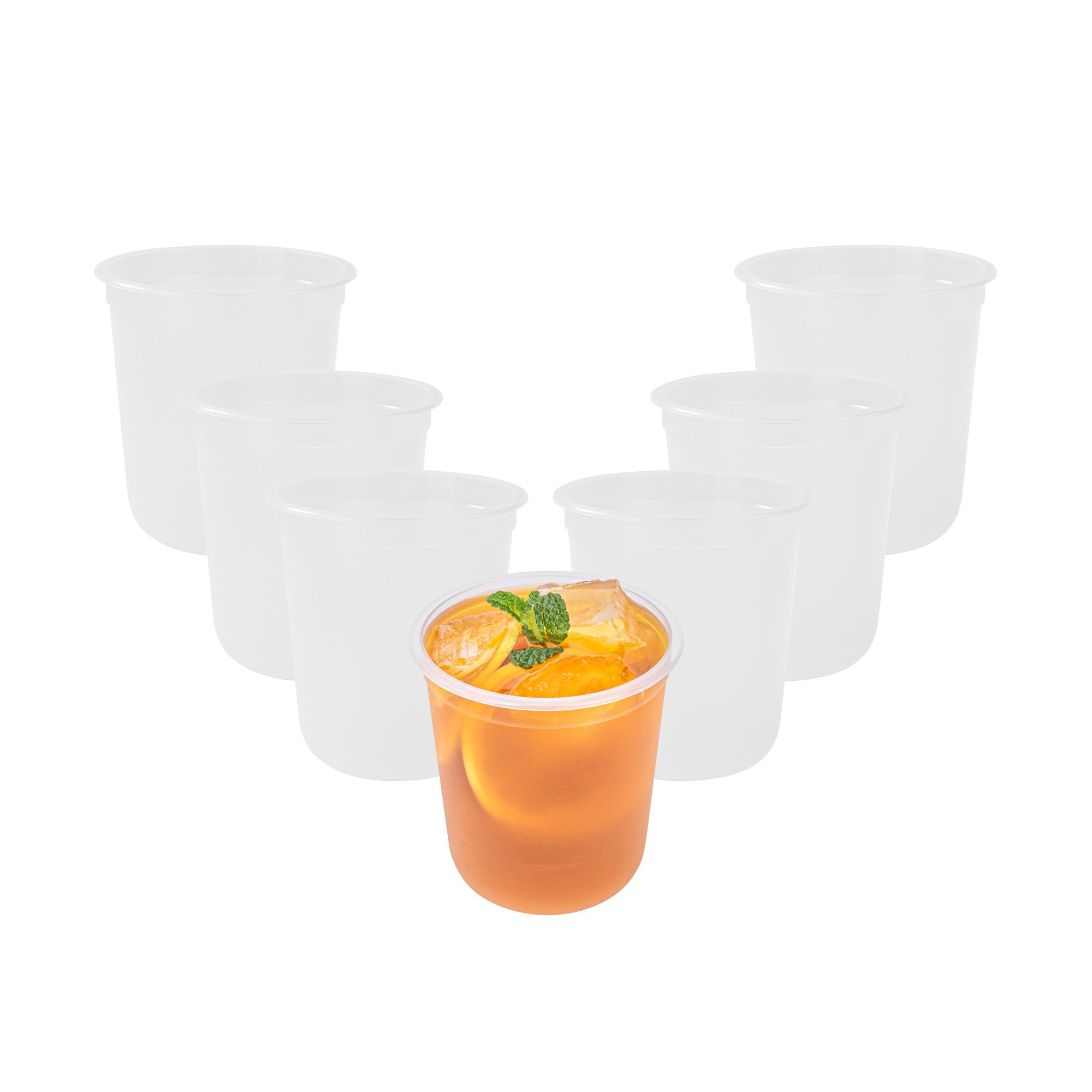 Bev Tek 13 oz U-Shape Frosted Plastic Hot / Cold Drinking Cup - 25 count box