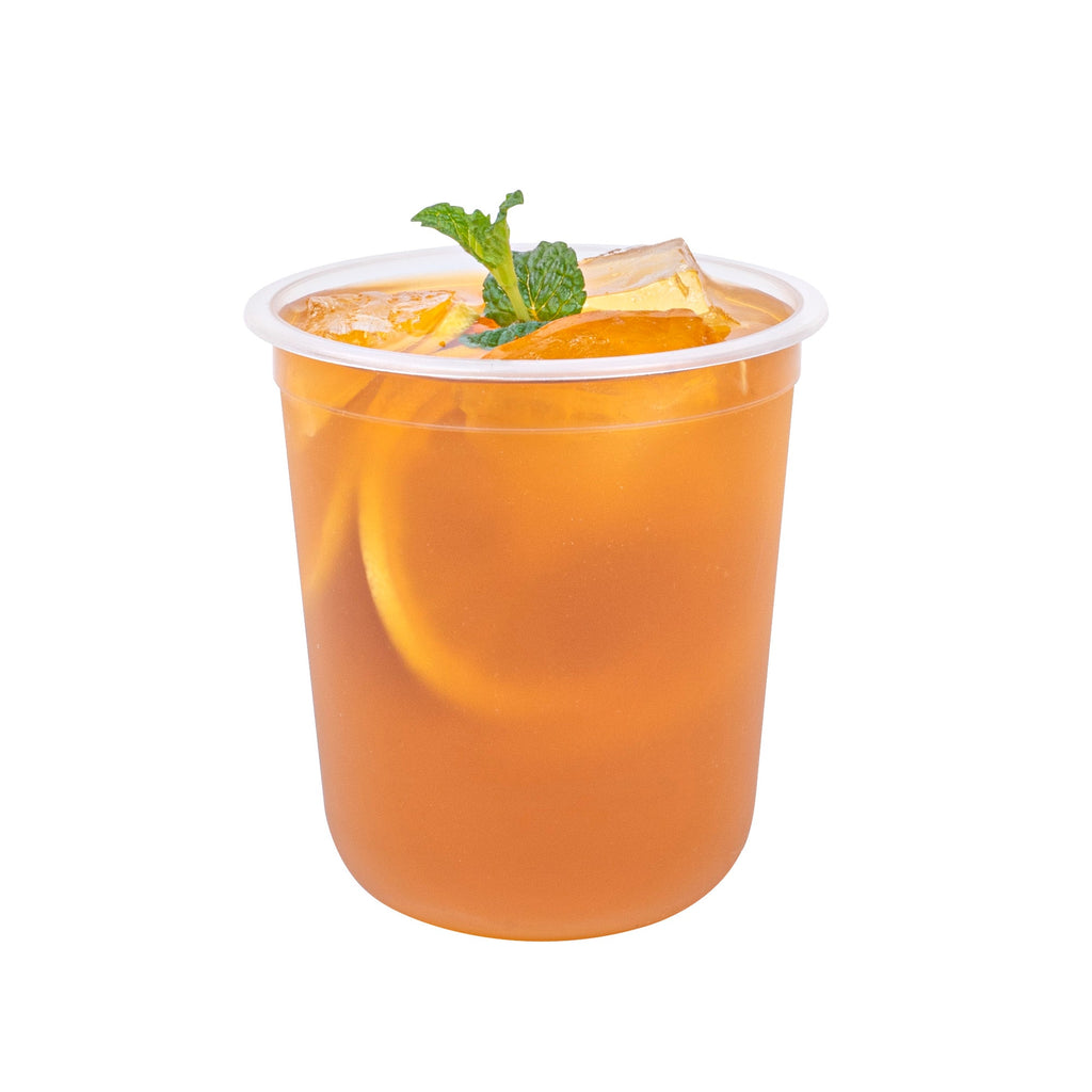 Bev Tek 13 oz U-Shape Frosted Plastic Hot / Cold Drinking Cup - 25 count box