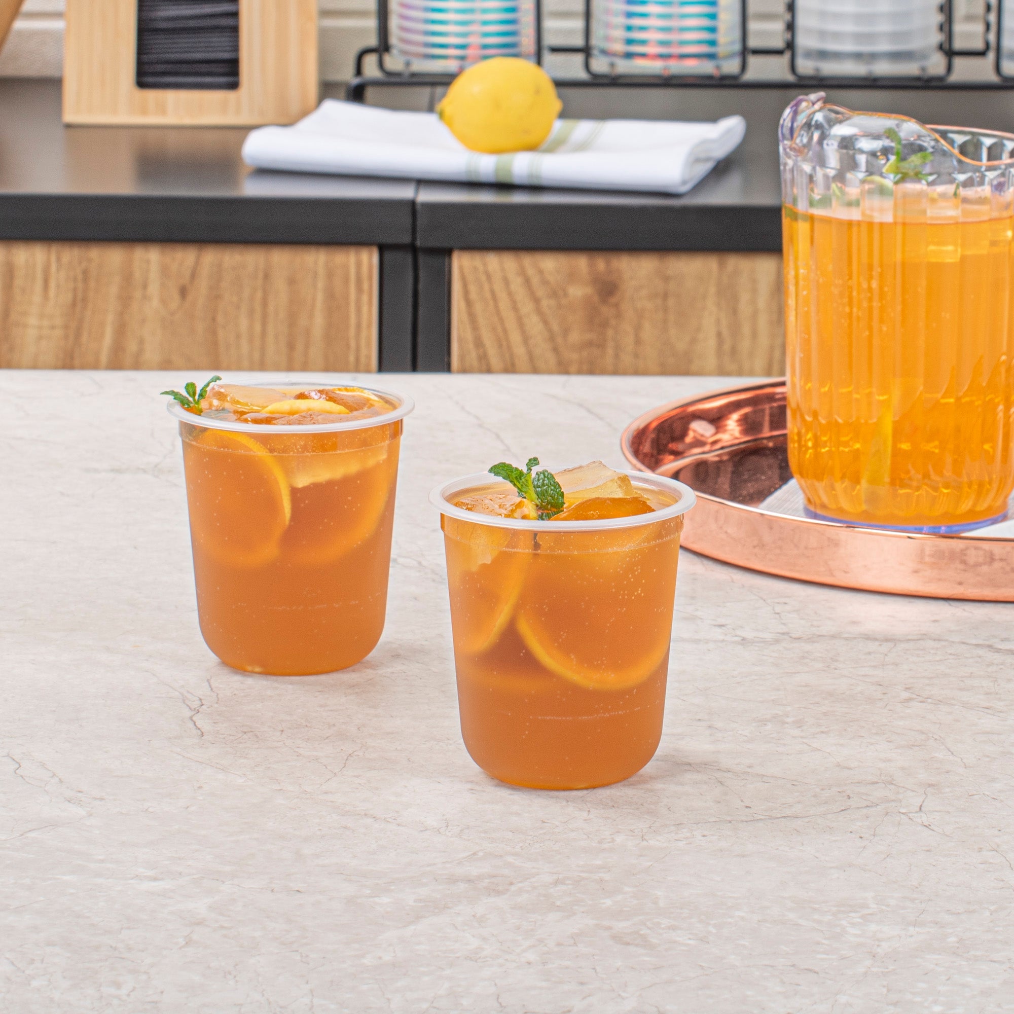 Bev Tek 13 oz U-Shape Frosted Plastic Hot / Cold Drinking Cup - 500 count box