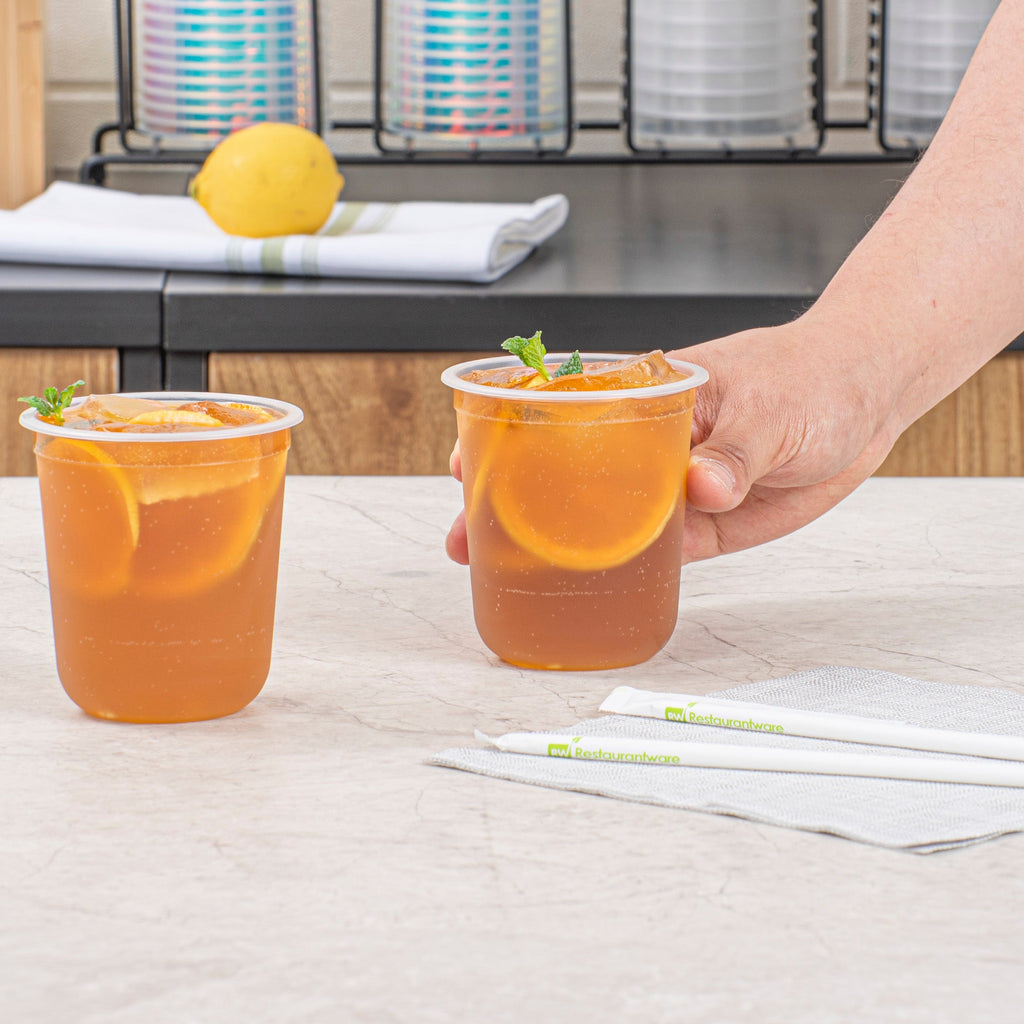Bev Tek 13 oz U-Shape Frosted Plastic Hot / Cold Drinking Cup - 500 count box