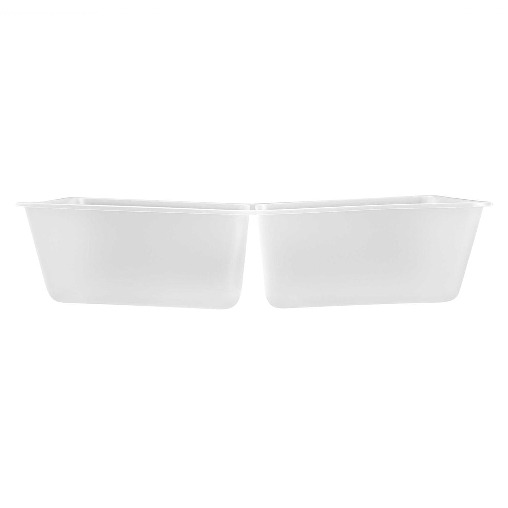 Bio Tek 43 oz White Plastic 2-Compartment Insert Tray - Fits 49 / 71 / 98 Bio Box Take Out Container, Microwave-Safe - 50 count box