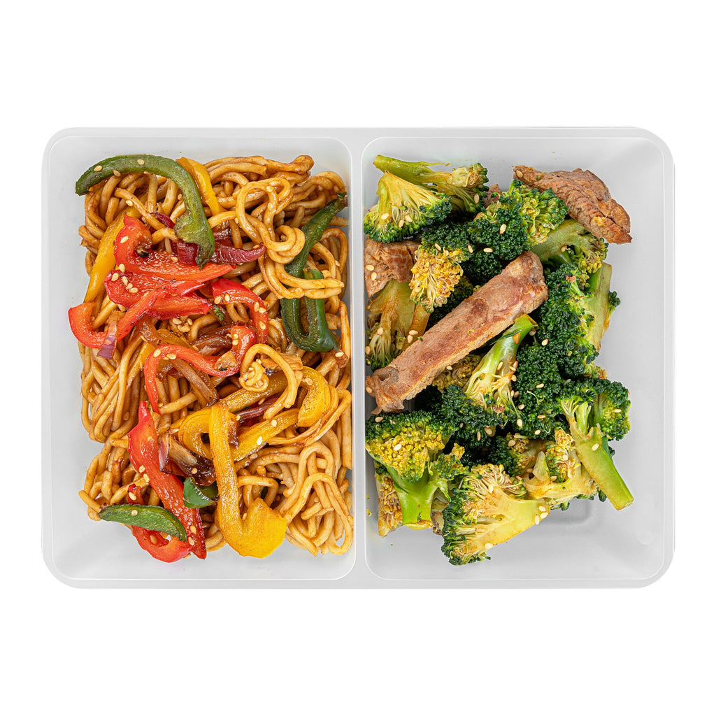 Bio Tek 43 oz White Plastic 2-Compartment Insert Tray - Fits 49 / 71 / 98 Bio Box Take Out Container, Microwave-Safe - 200 count box