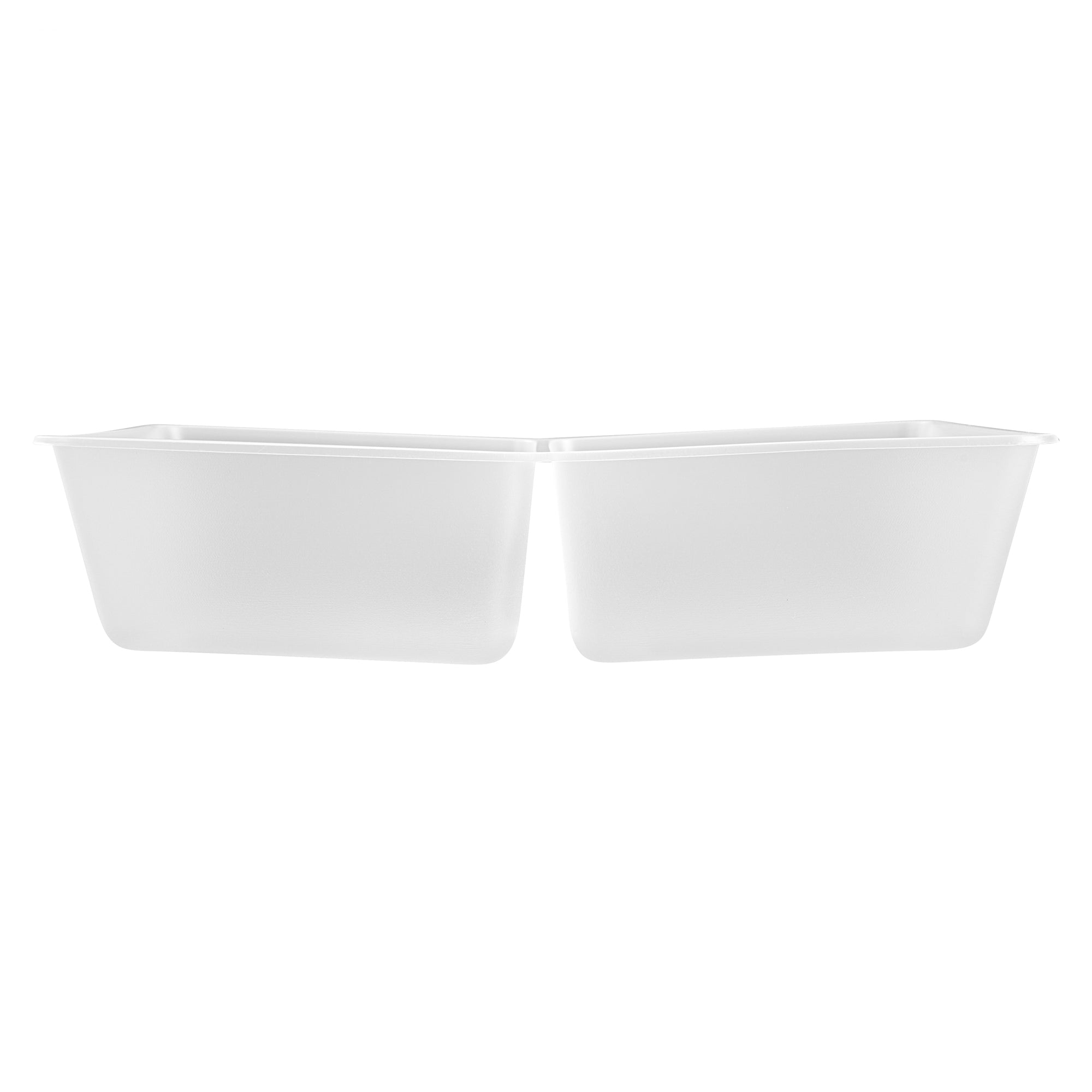 Bio Tek 43 oz White Plastic 2-Compartment Insert Tray - Fits 49 / 71 / 98 Bio Box Take Out Container, Microwave-Safe - 200 count box