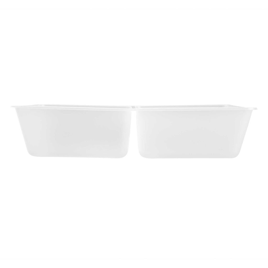 Bio Tek 40 oz White Plastic 3-Compartment Insert Tray - Fits 49 / 71 / 98 Bio Box Take Out Container, Microwave-Safe - 50 count box