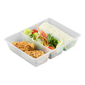 Bio Tek 40 oz White Plastic 3-Compartment Taco Insert Tray - Fits 49 / 71 / 98 Bio Box Take Out Container, Microwave-Safe - 200 count box