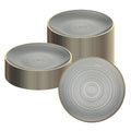 Moderna Round Black Translucent Plastic Gold-Rimmed Plate - Rippled - 7 1/4" x 7 1/4" - 100 count box