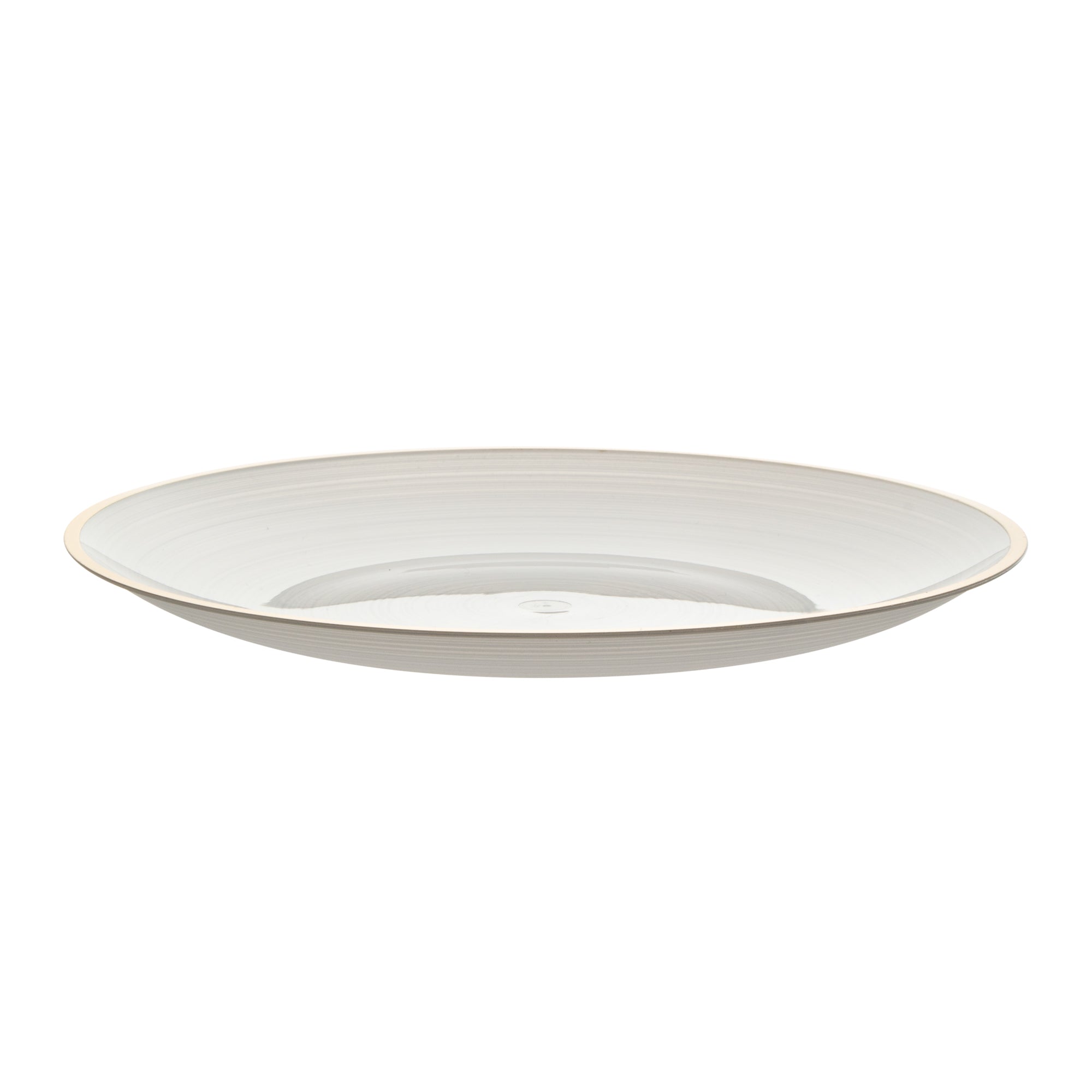 Moderna Round White Translucent Plastic Gold-Rimmed Plate - Rippled - 7 1/4" x 7 1/4" - 20 count box