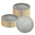 Moderna Round Black Translucent Plastic Gold-Rimmed Plate - Rippled - 10" x 10" - 100 count box