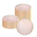 Moderna Round Pink Translucent Plastic Gold-Rimmed Plate - Rippled - 10" x 10" - 100 count box