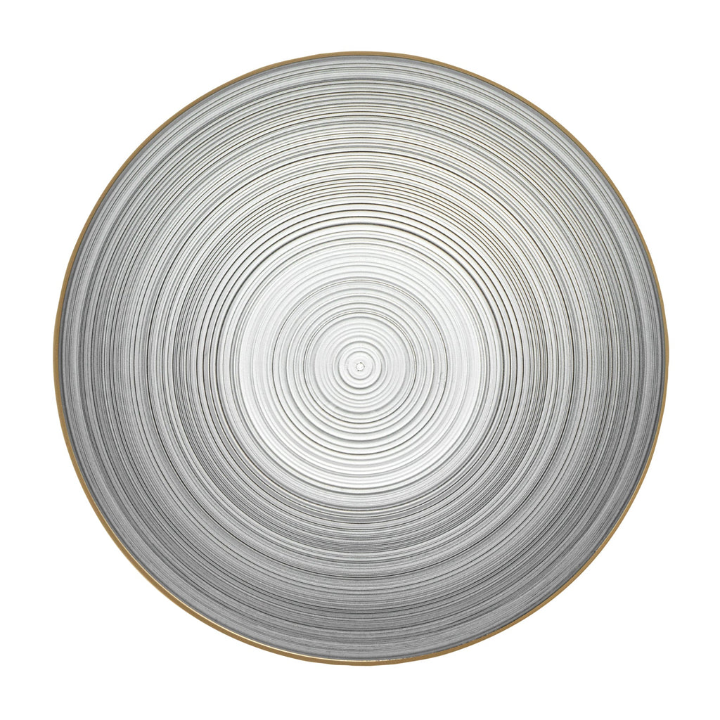 Moderna 16 oz Round Black Translucent Plastic Gold-Rimmed Bowl - Rippled - 5 1/2" x 5 1/2" x 2" - 100 count box