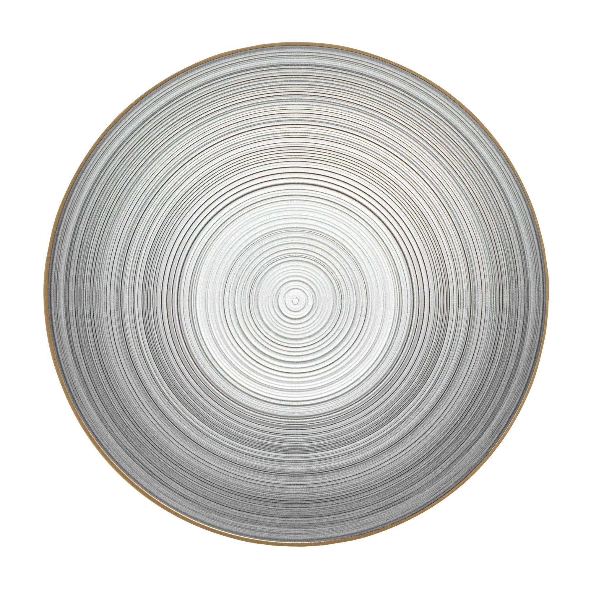 Moderna 16 oz Round Black Translucent Plastic Gold-Rimmed Bowl - Rippled - 5 1/2" x 5 1/2" x 2" - 100 count box