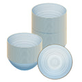 Moderna 16 oz Round Blue Translucent Plastic Gold-Rimmed Bowl - Rippled - 5 1/2" x 5 1/2" x 2" - 20 count box