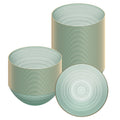 Moderna 16 oz Round Green Translucent Plastic Gold-Rimmed Bowl - Rippled - 5 1/2" x 5 1/2" x 2" - 100 count box
