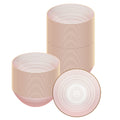Moderna 16 oz Round Pink Translucent Plastic Gold-Rimmed Bowl - Rippled - 5 1/2" x 5 1/2" x 2" - 100 count box