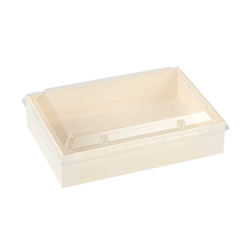Taipei Rectangle Clear Plastic Lid - Fits 25 oz Bento Box - 10 count box