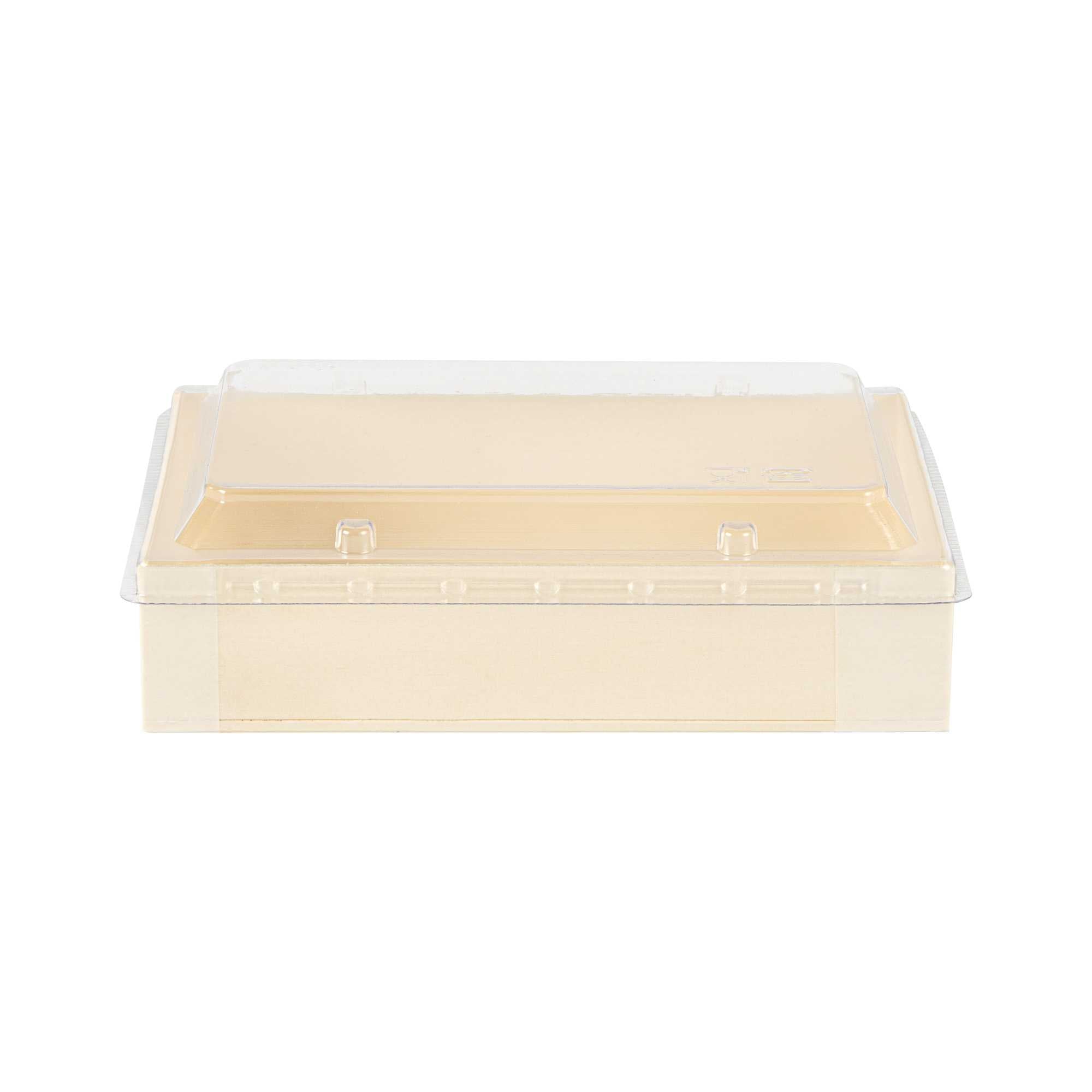 Taipei Rectangle Clear Plastic Lid - Fits 25 oz Bento Box - 10 count box