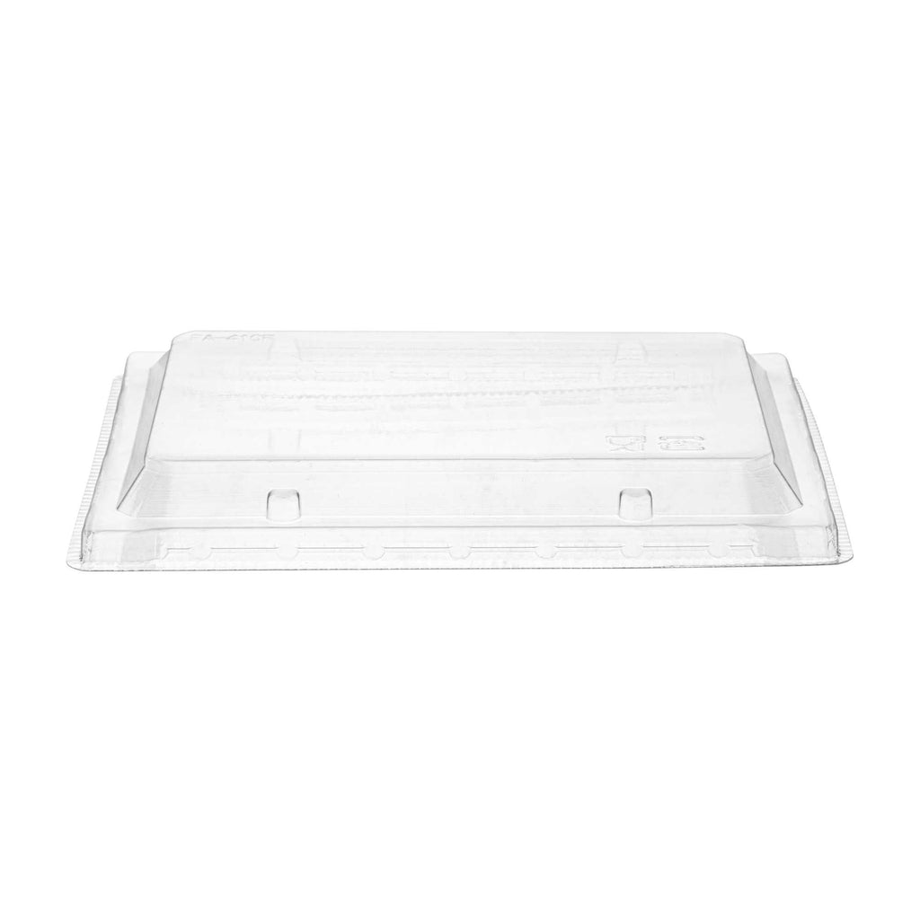 Taipei Rectangle Clear Plastic Lid - Fits 25 oz Bento Box - 10 count box