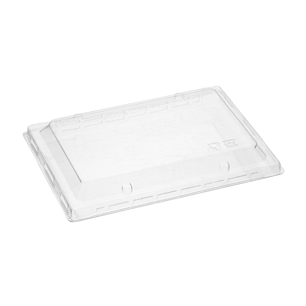 Taipei Rectangle Clear Plastic Lid - Fits 25 oz Bento Box - 100 count box