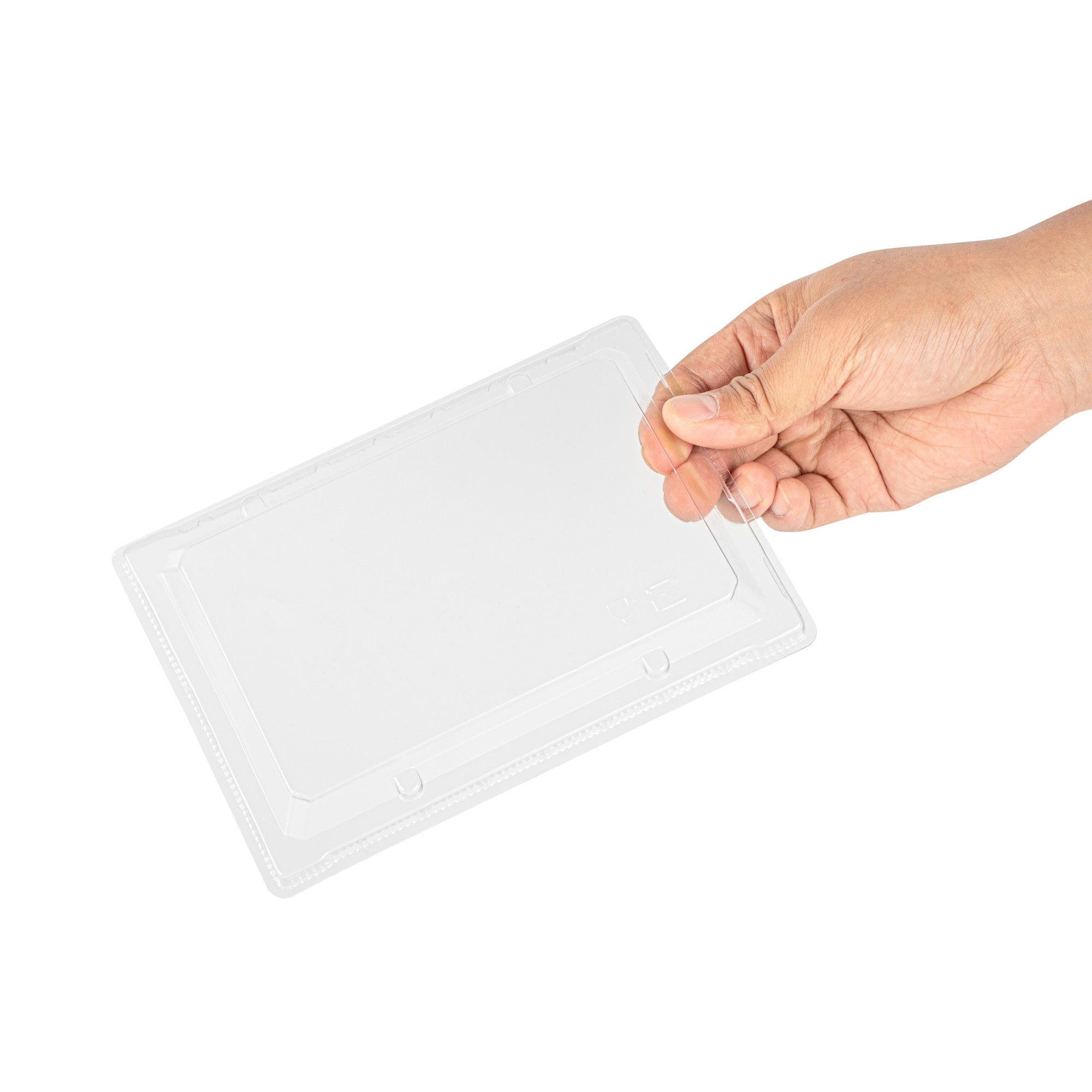 Taipei Rectangle Clear Plastic Lid - Fits 25 oz Bento Box - 100 count box