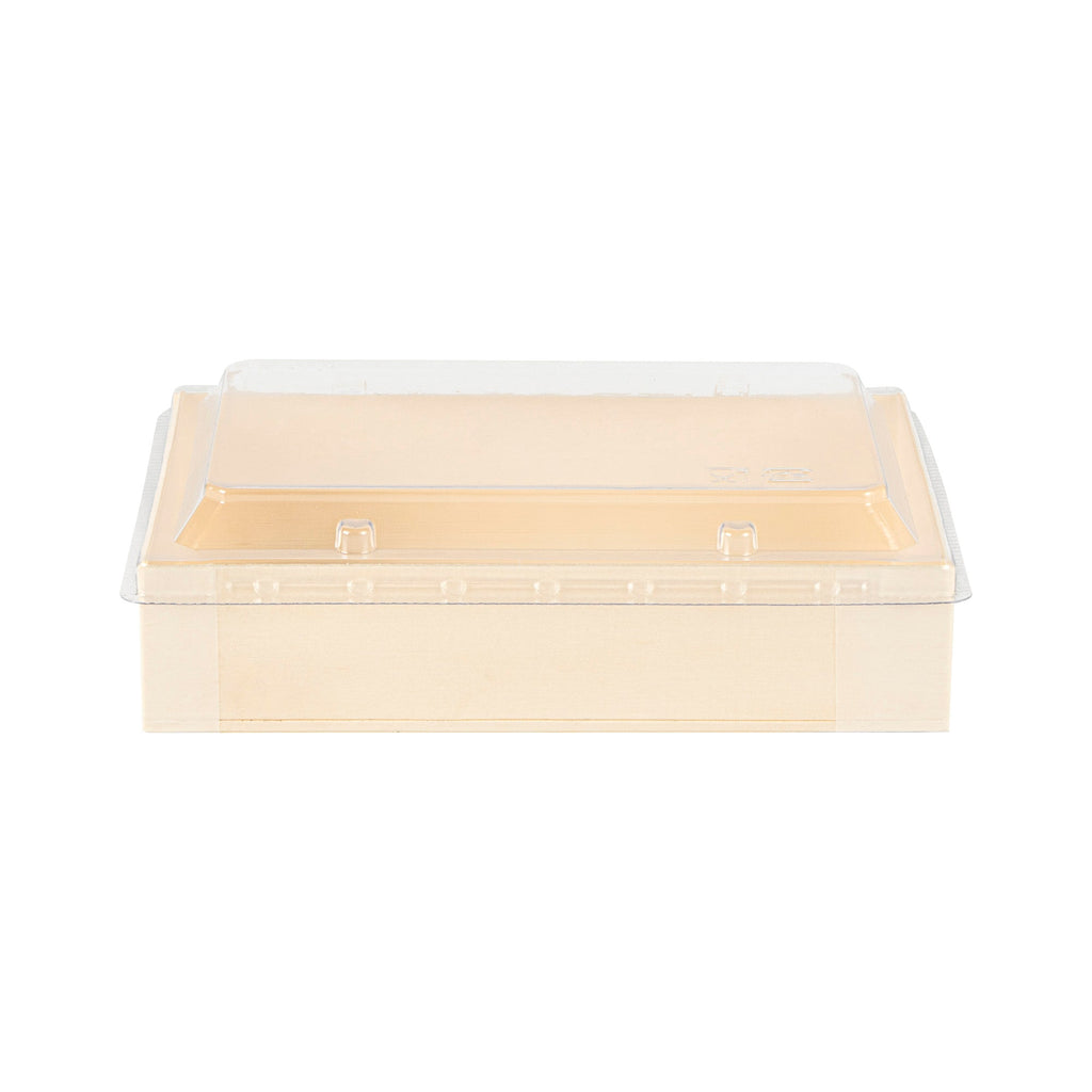 Taipei Rectangle Clear Plastic Lid - Fits 25 oz Bento Box - 100 count box