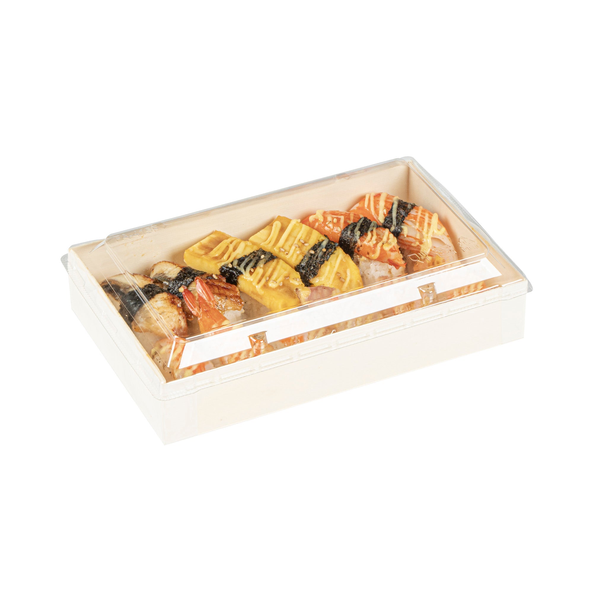 Taipei Rectangle Clear Plastic Lid - Fits 31 oz Bento Box - 100 count box