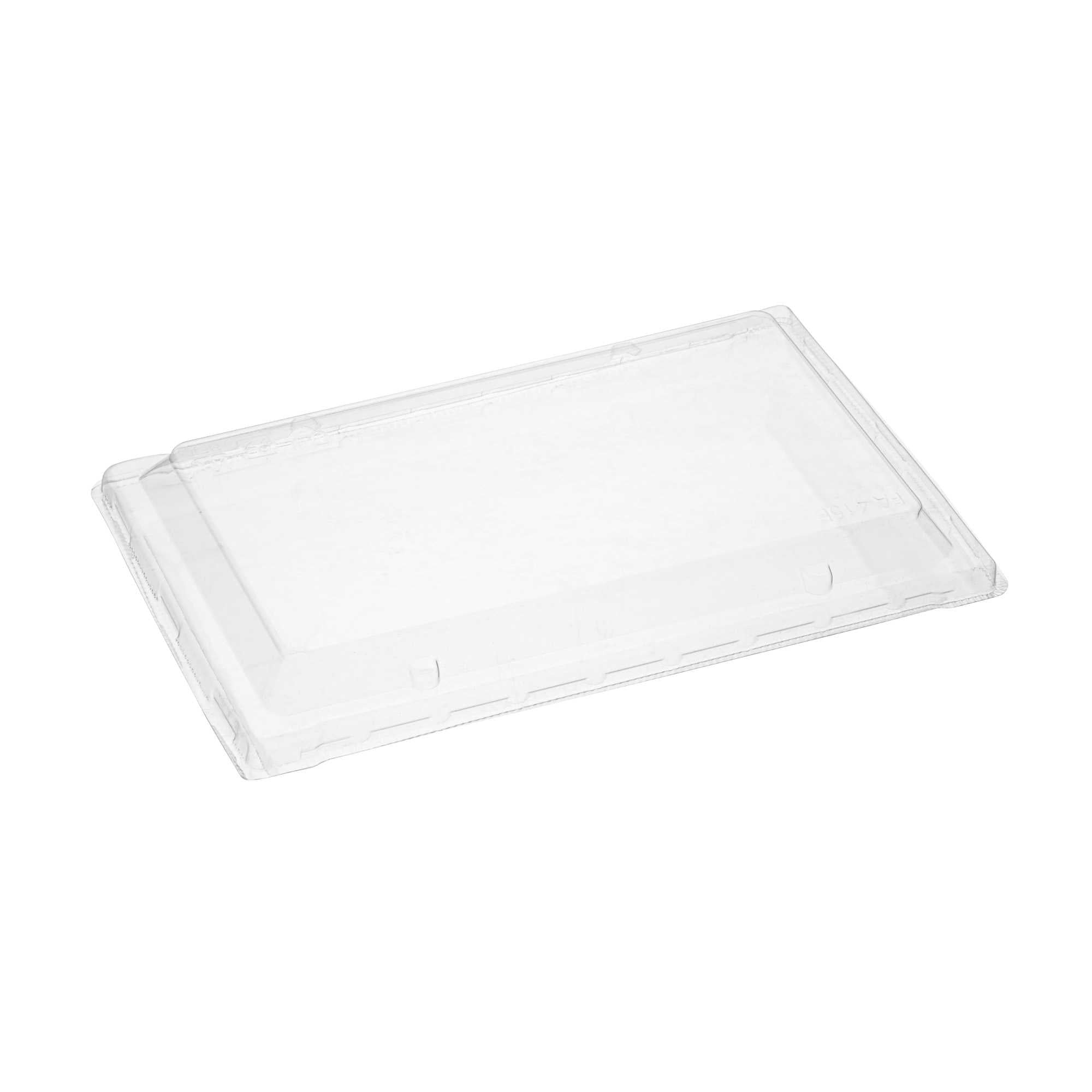Taipei Rectangle Clear Plastic Lid - Fits 31 oz Bento Box - 10 count box