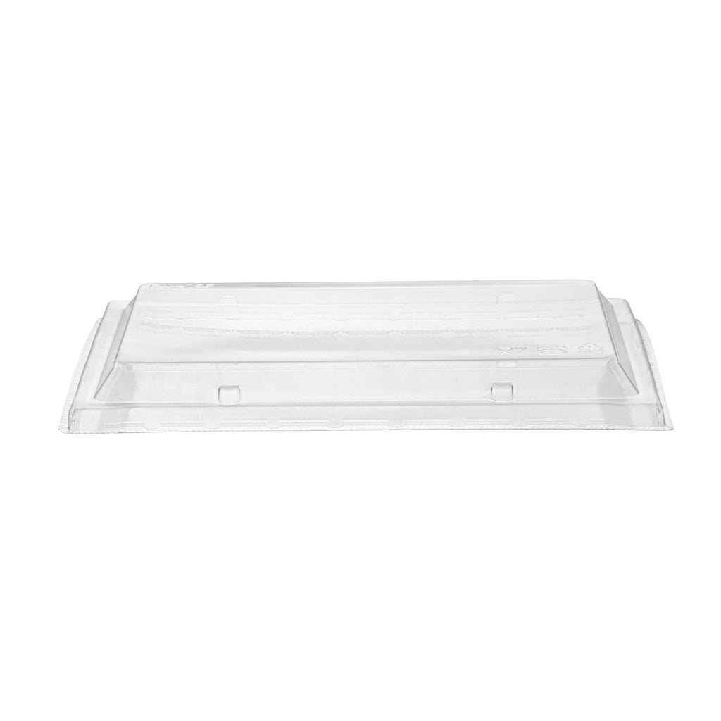 Taipei Rectangle Clear Plastic Lid - Fits 31 oz Bento Box - 10 count box