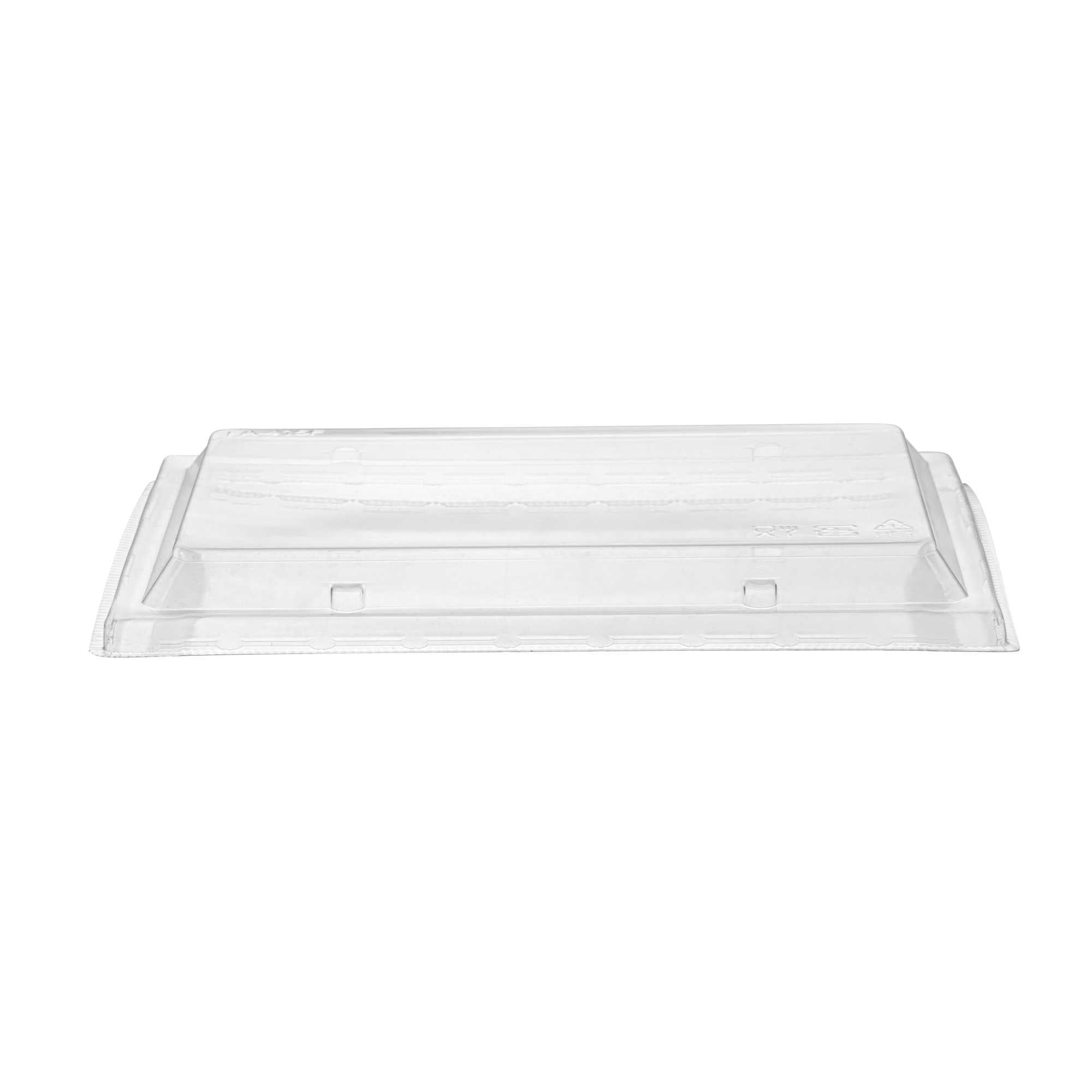 Taipei Rectangle Clear Plastic Lid - Fits 31 oz Bento Box - 10 count box