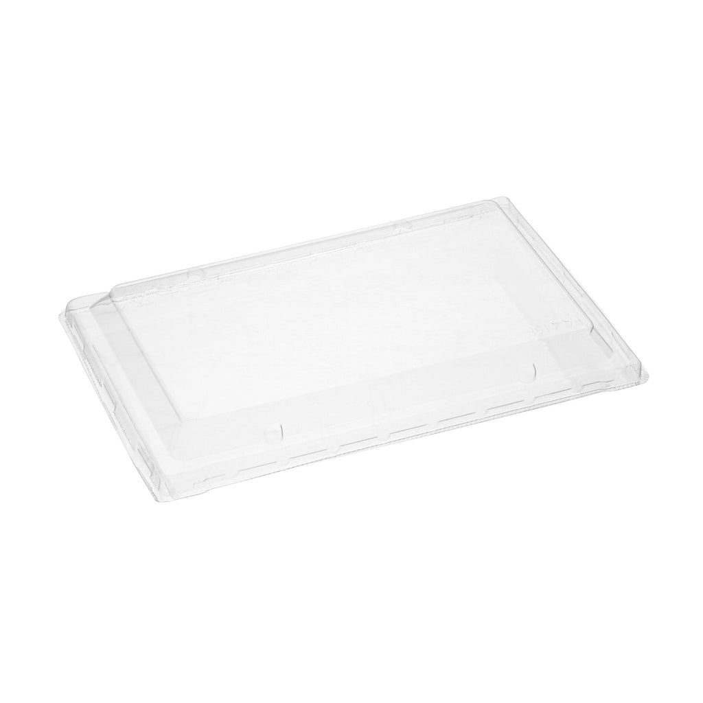 Taipei Rectangle Clear Plastic Lid - Fits 31 oz Bento Box - 100 count box