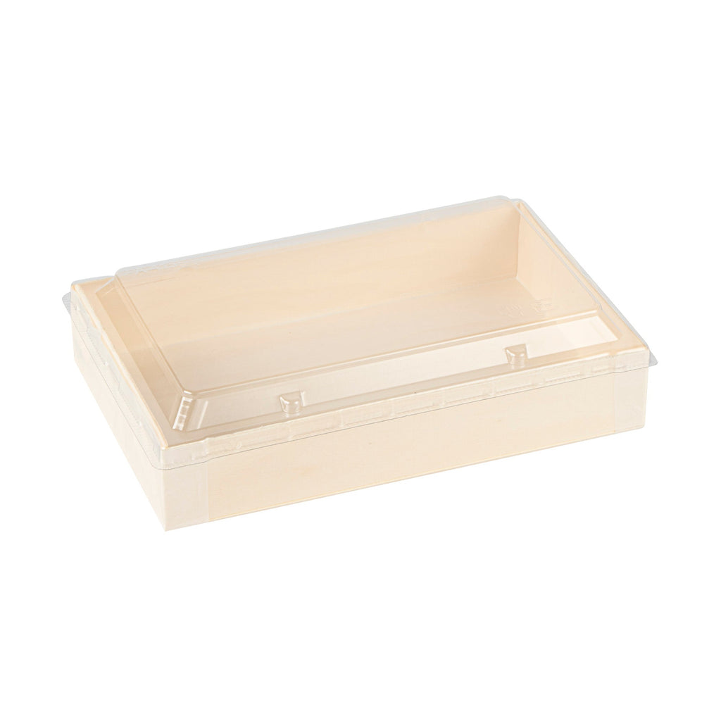 Taipei Rectangle Clear Plastic Lid - Fits 31 oz Bento Box - 100 count box
