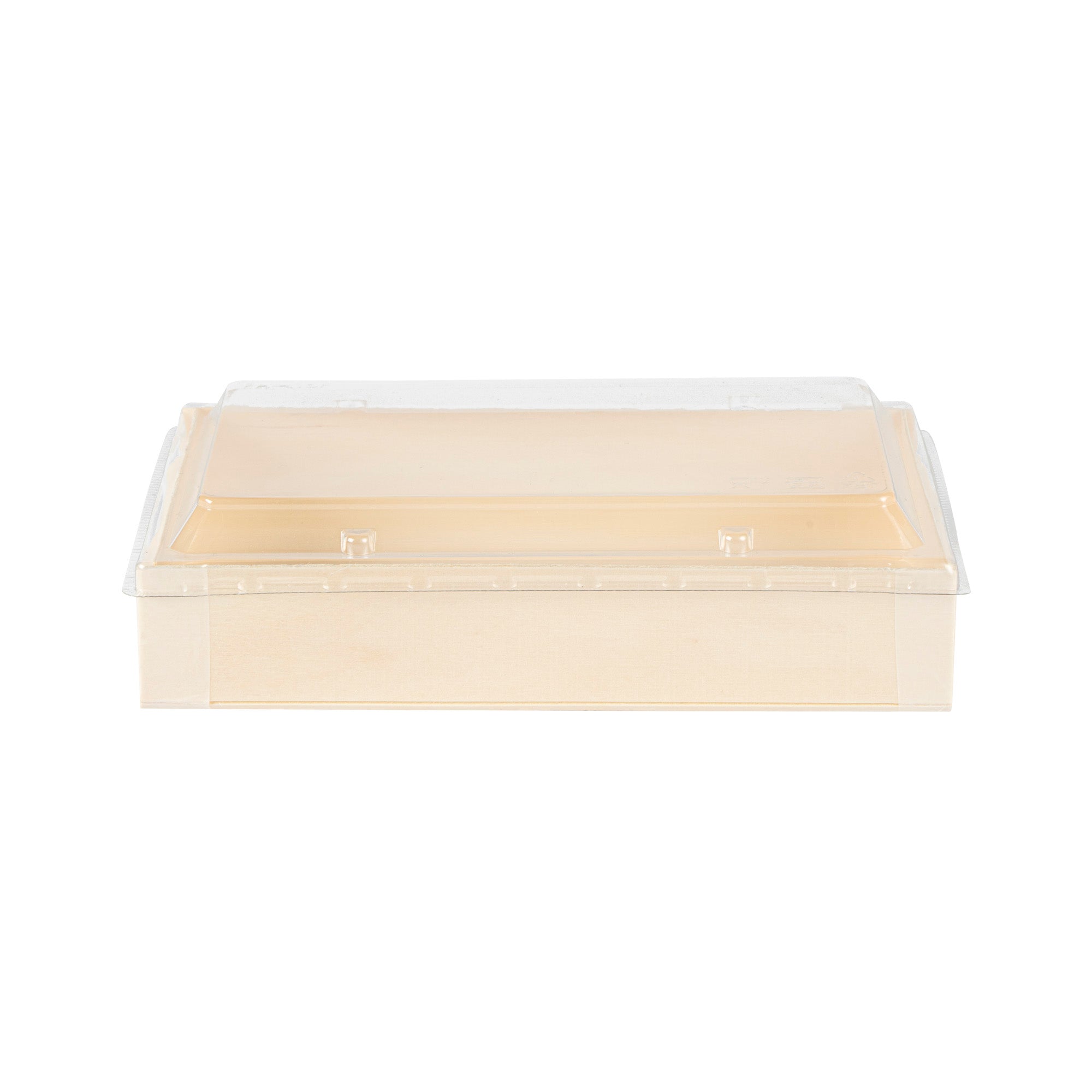 Taipei Rectangle Clear Plastic Lid - Fits 31 oz Bento Box - 100 count box