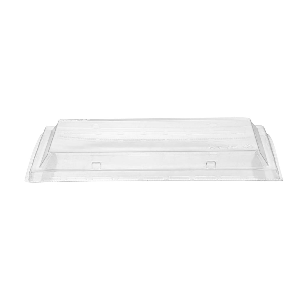 Taipei Rectangle Clear Plastic Lid - Fits 31 oz Bento Box - 100 count box