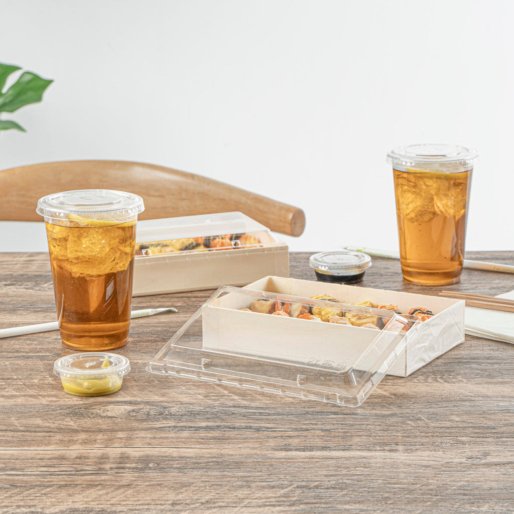 Taipei Rectangle Clear Plastic Lid - Fits 31 oz Bento Box - 100 count box