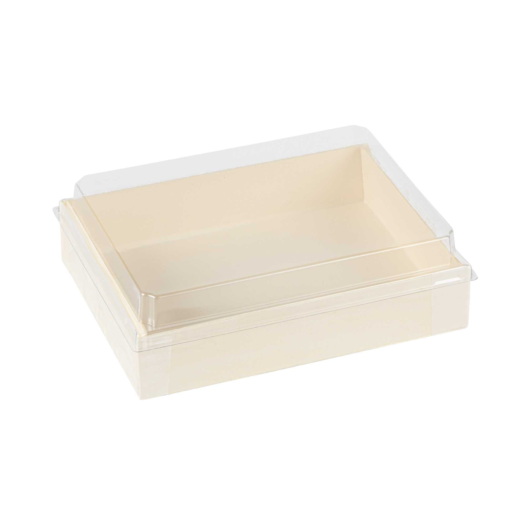 Taipei Rectangle Clear Plastic Lid - Fits 24 oz Bento Box - 10 count box