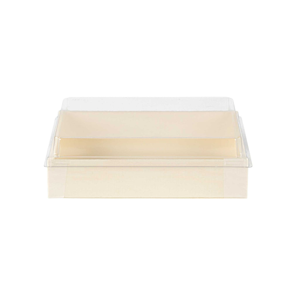 Taipei Rectangle Clear Plastic Lid - Fits 24 oz Bento Box - 10 count box