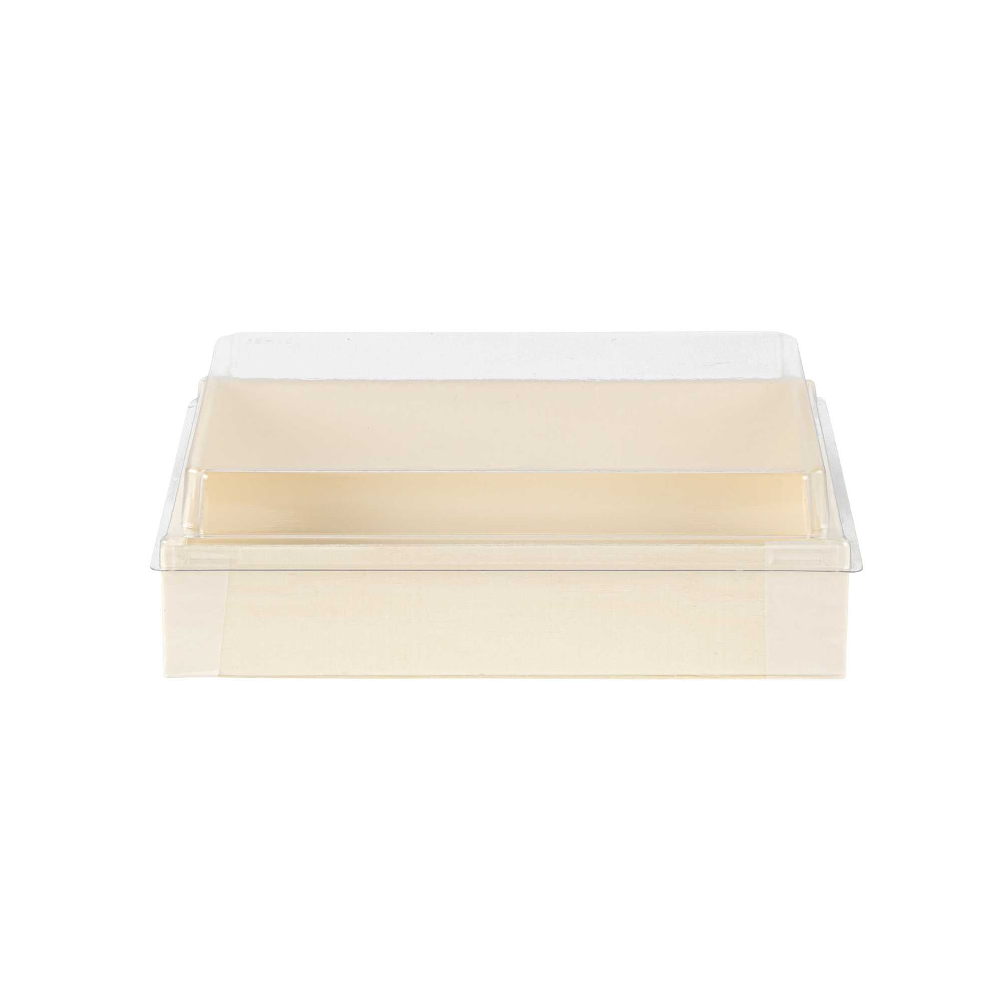 Taipei Rectangle Clear Plastic Lid - Fits 24 oz Bento Box - 10 count box