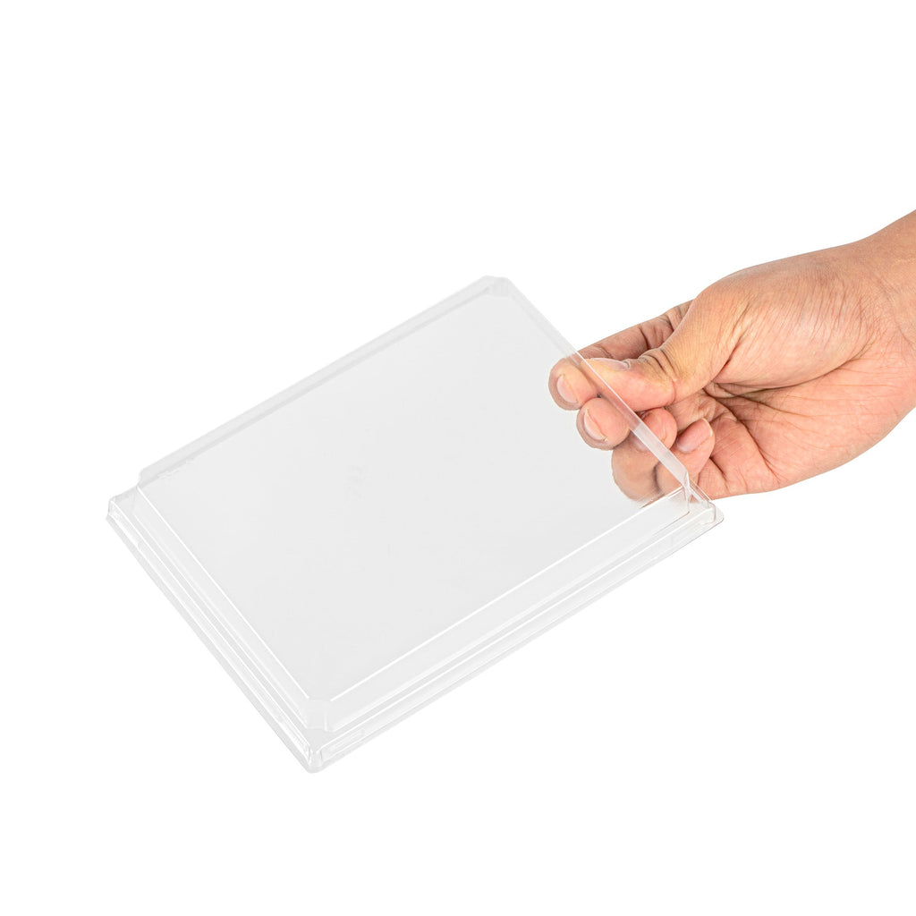 Taipei Rectangle Clear Plastic Lid - Fits 24 oz Bento Box - 100 count box
