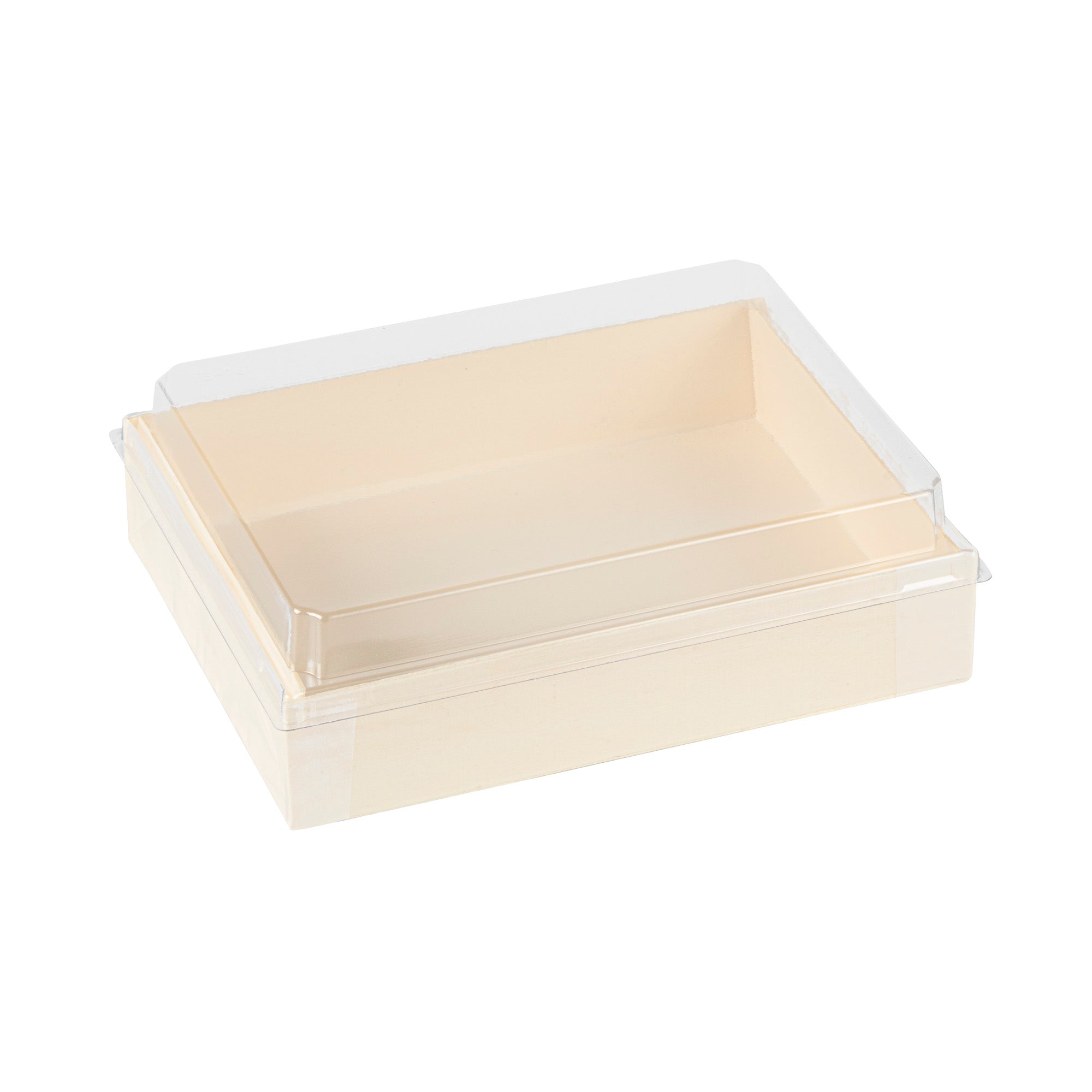 Taipei Rectangle Clear Plastic Lid - Fits 24 oz Bento Box - 100 count box